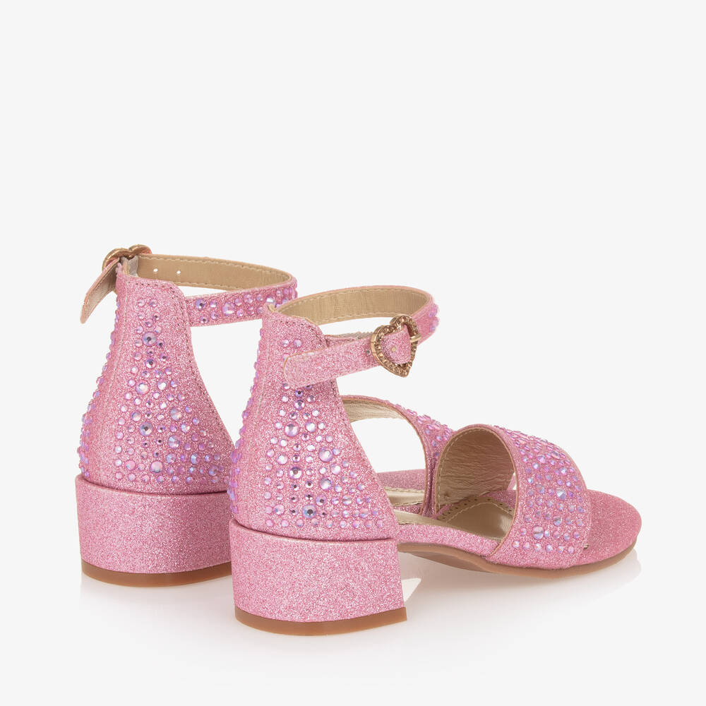 Angel's Face-Girls Pink Diamanté Heeled Sandals | Childrensalon