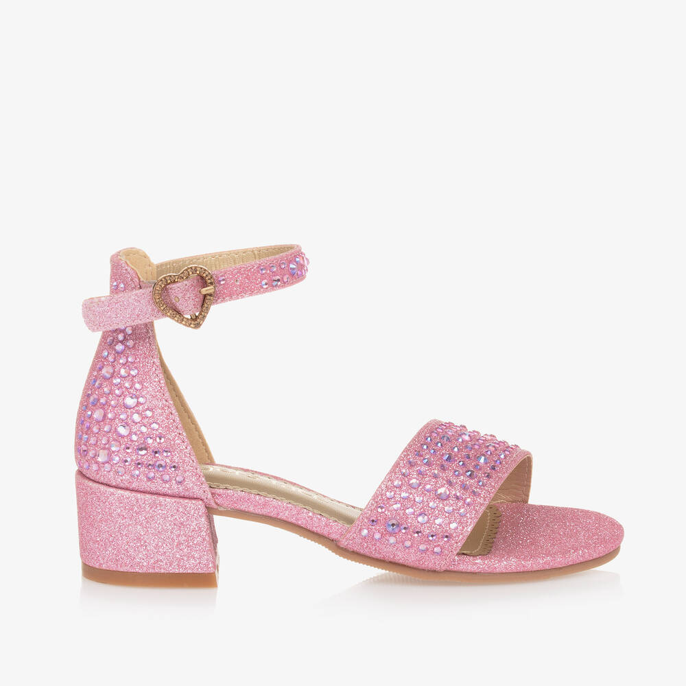 Angel's Face-Girls Pink Diamanté Heeled Sandals | Childrensalon