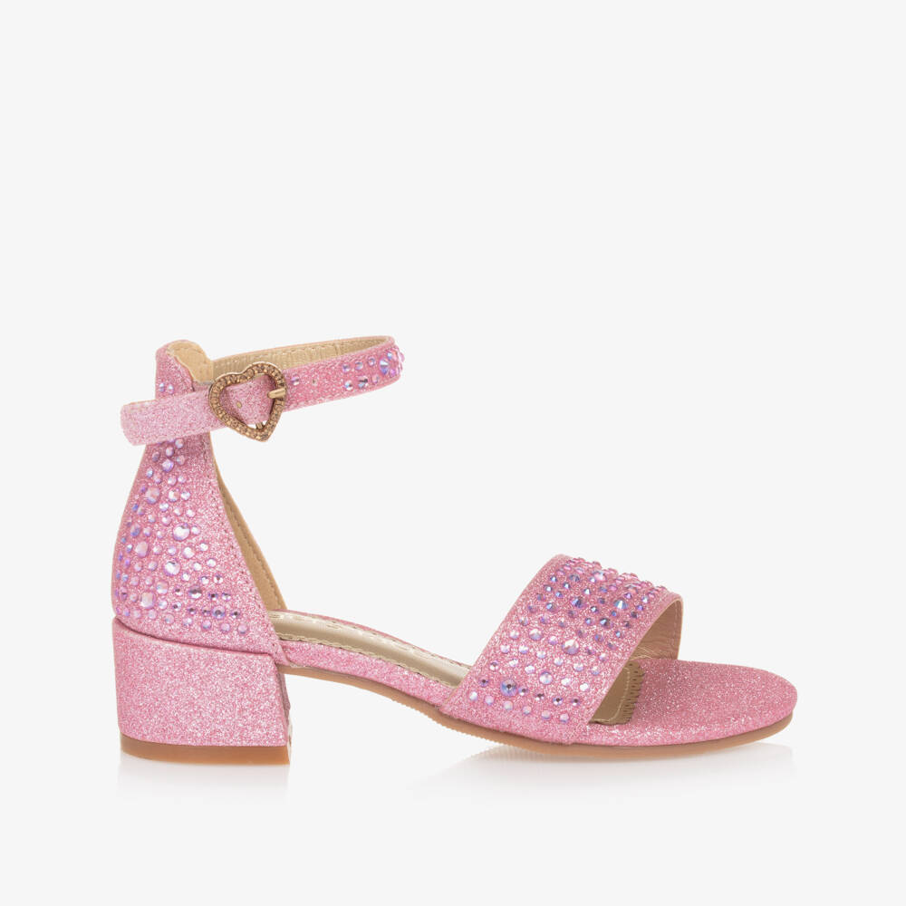 Angel's Face-Girls Pink Diamanté Heeled Sandals | Childrensalon