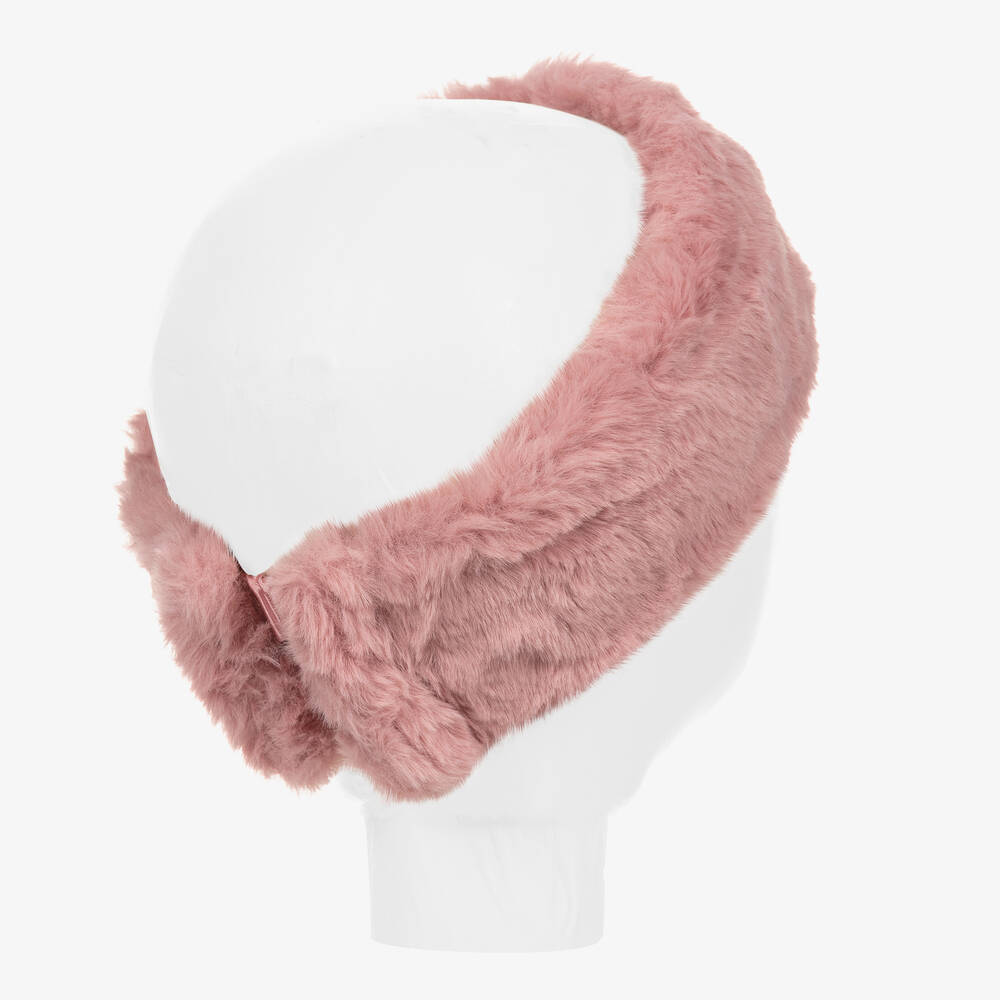 Angel's Face-Girls Pink Faux Fur Headband | Childrensalon