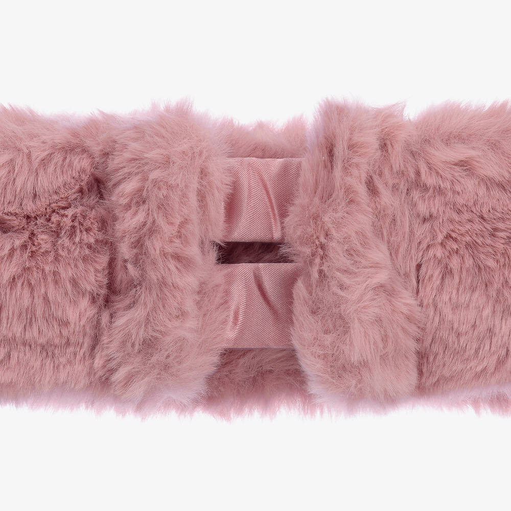 Angel's Face-Girls Pink Faux Fur Headband | Childrensalon