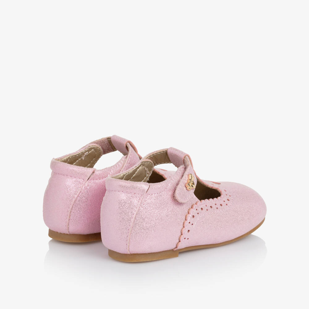 Angel's Face-Girls Pink Faux Leather First Walker T-Bar Shoes | Childrensalon