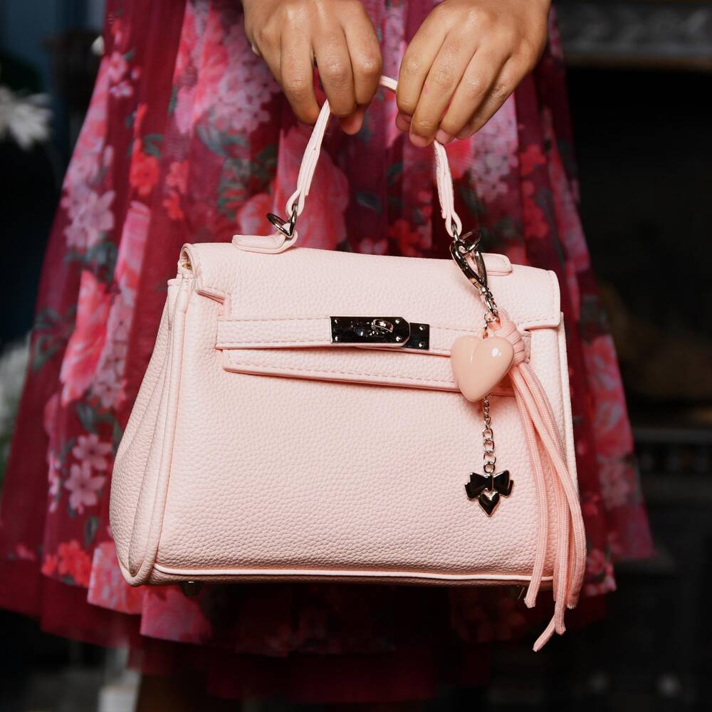 Angel's Face-Girls Pink Faux Leather Vicki Charm Bag (20cm) | Childrensalon
