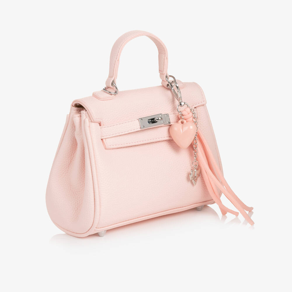 Angel's Face-Girls Pink Faux Leather Vicki Charm Bag (20cm) | Childrensalon