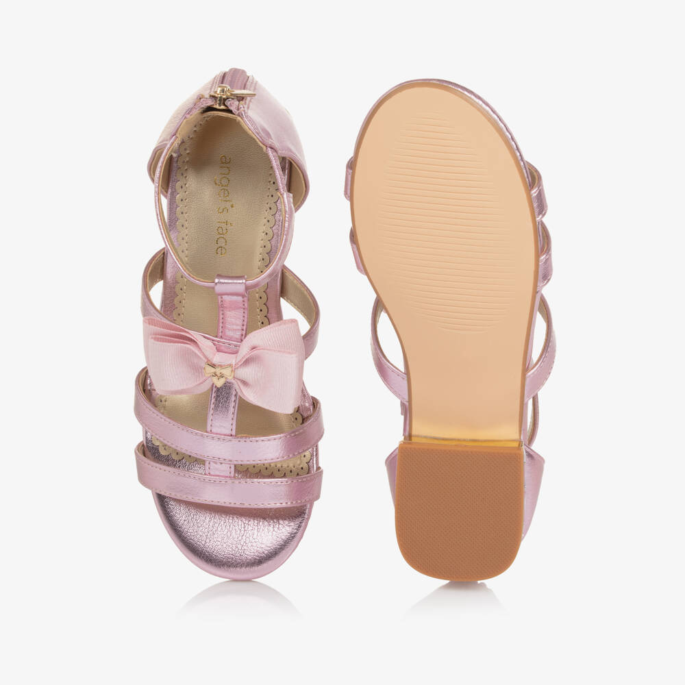 Angel's Face-Girls Pink Faux Leather Zip Fastening Sandals | Childrensalon