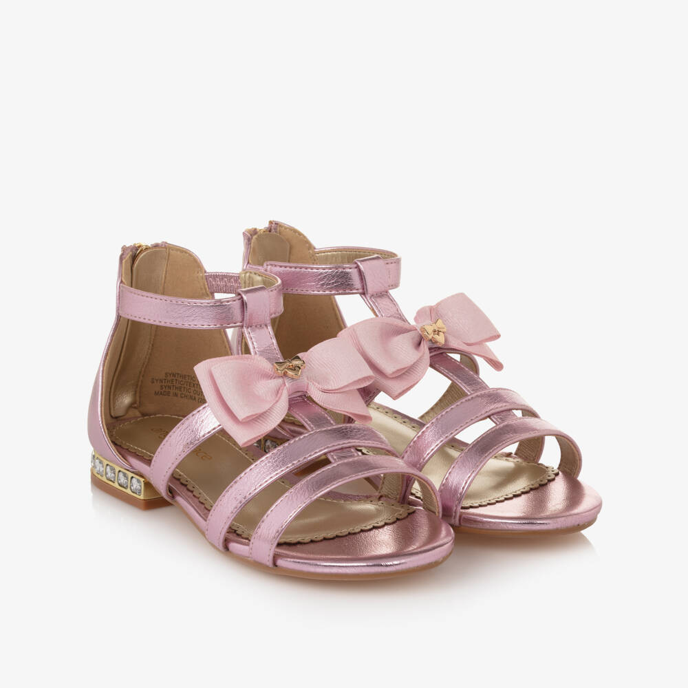 Angel's Face-Girls Pink Faux Leather Zip Fastening Sandals | Childrensalon