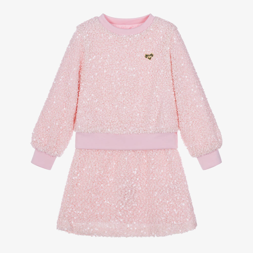 Angel's Face-Girls Pink Genevieve Skirt Set with Sequins | Childrensalon