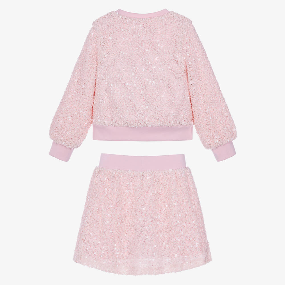 Angel's Face-Girls Pink Genevieve Skirt Set with Sequins | Childrensalon