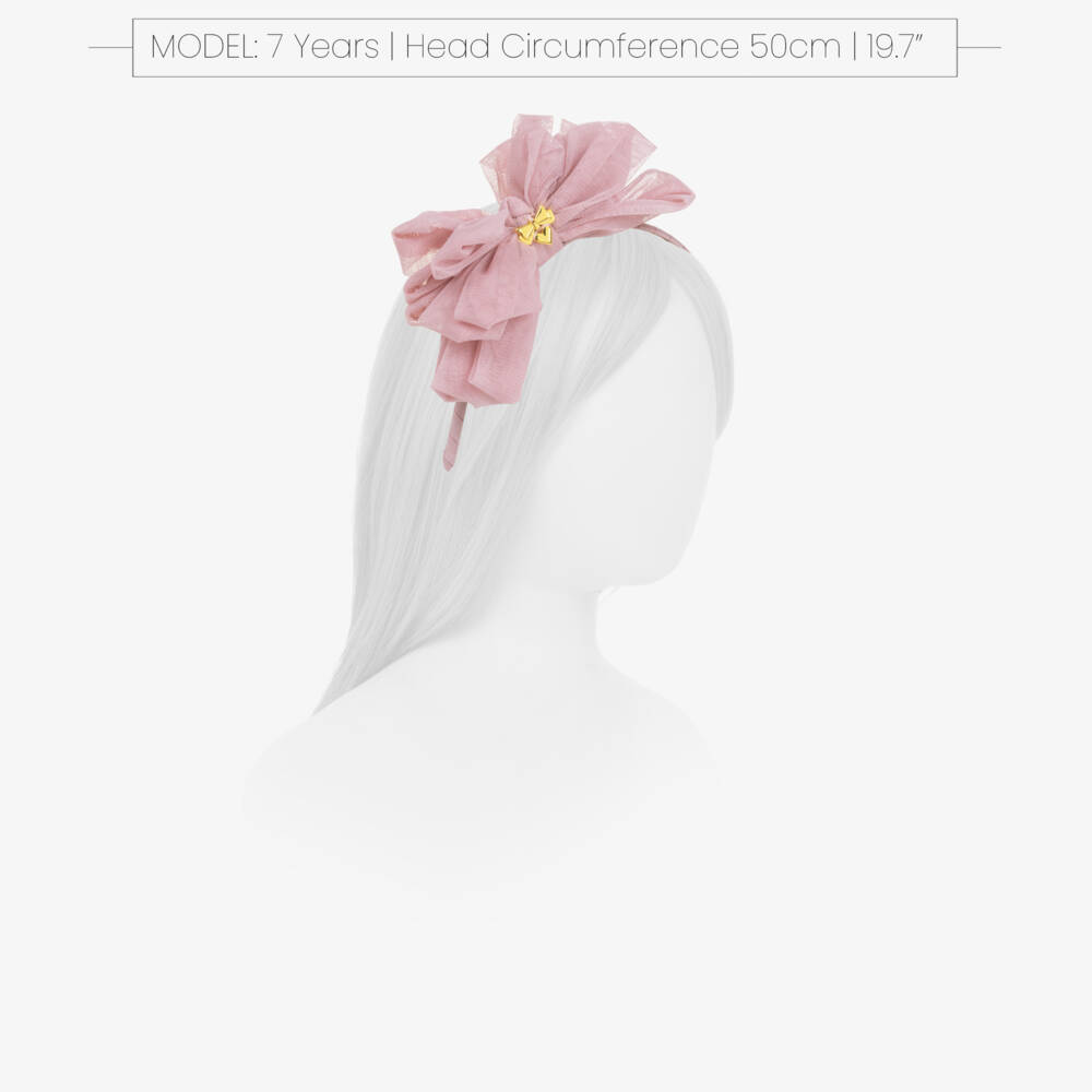 Angel's Face-Girls Pink Gladys Tulle Bow Hairband | Childrensalon