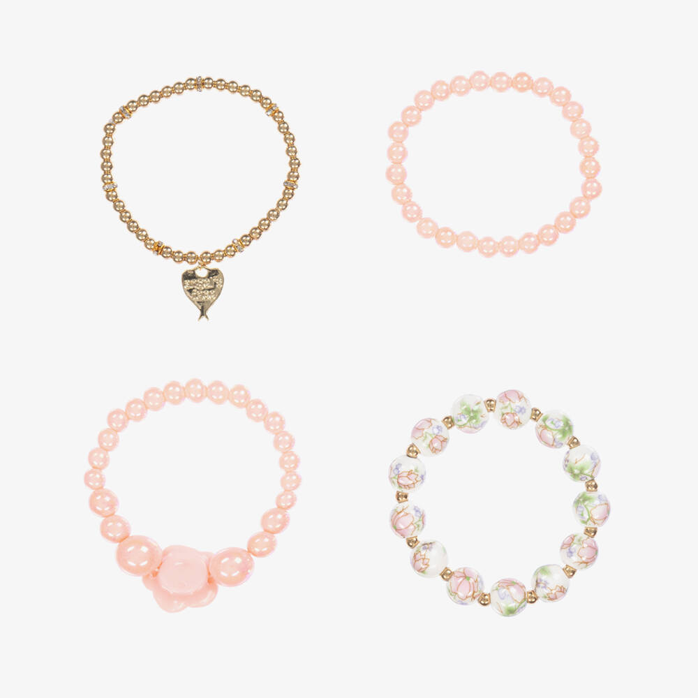 Angel's Face-Girls Pink & Gold Bracelets (4 Pack) | Childrensalon