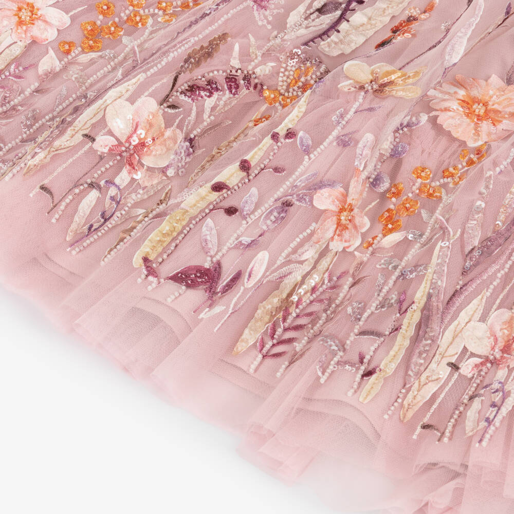 Angel's Face-Girls Pink Heather Embroidered Tulle Dress | Childrensalon