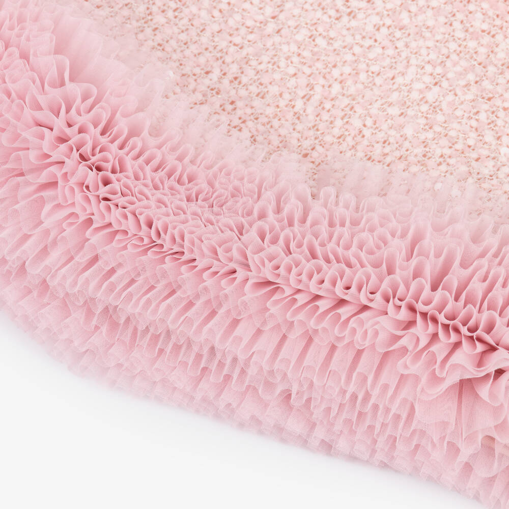 Angel's Face-Girls Pink Jeanette Dress with Sequins & Tulle Ruffles | Childrensalon