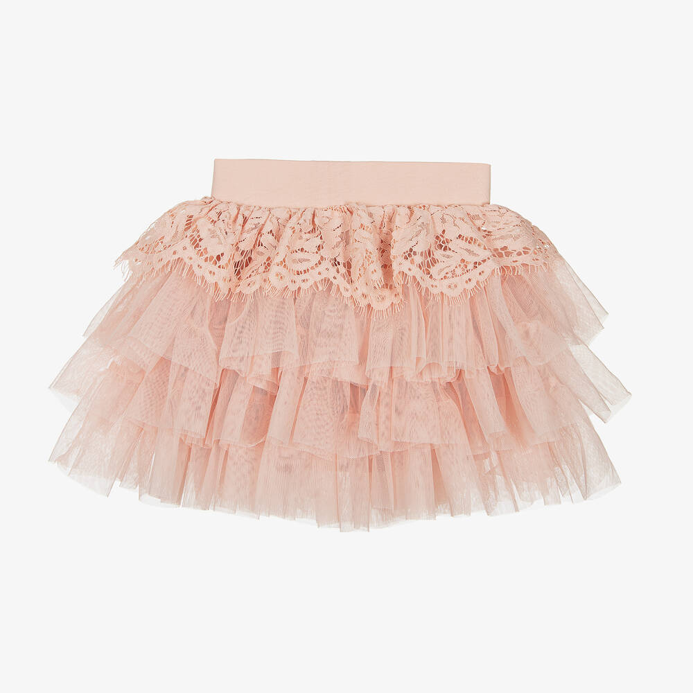 Angel's Face-Розовая юбка из тюля с кружевом | Childrensalon