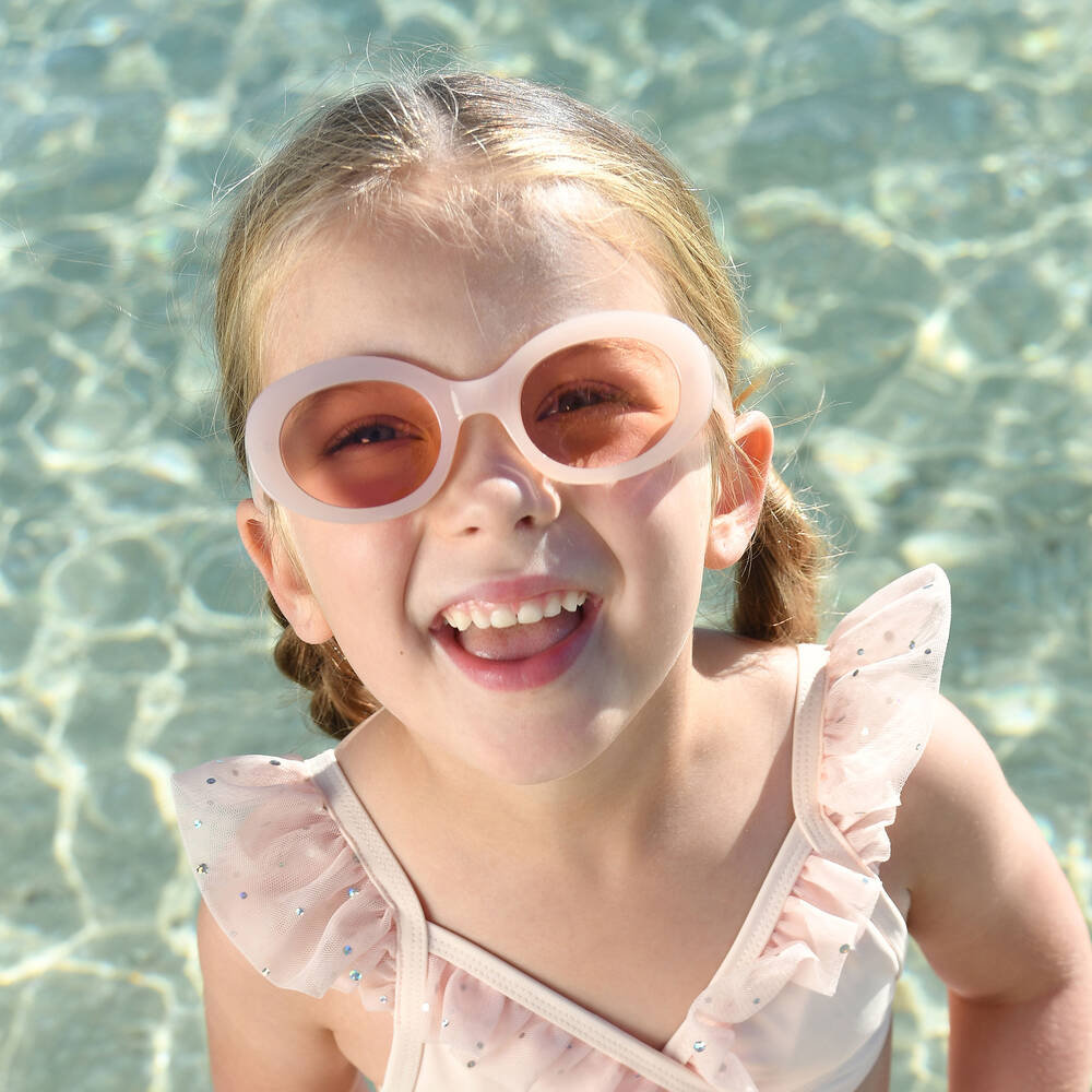 Angel's Face-Girls Pink Oval Sunglasses (UV400) | Childrensalon