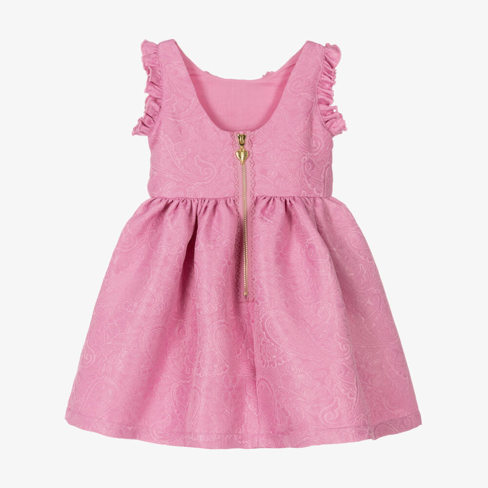 Angel's Face-فستان جاكار بنقشة بيزلي لون زهري | Childrensalon