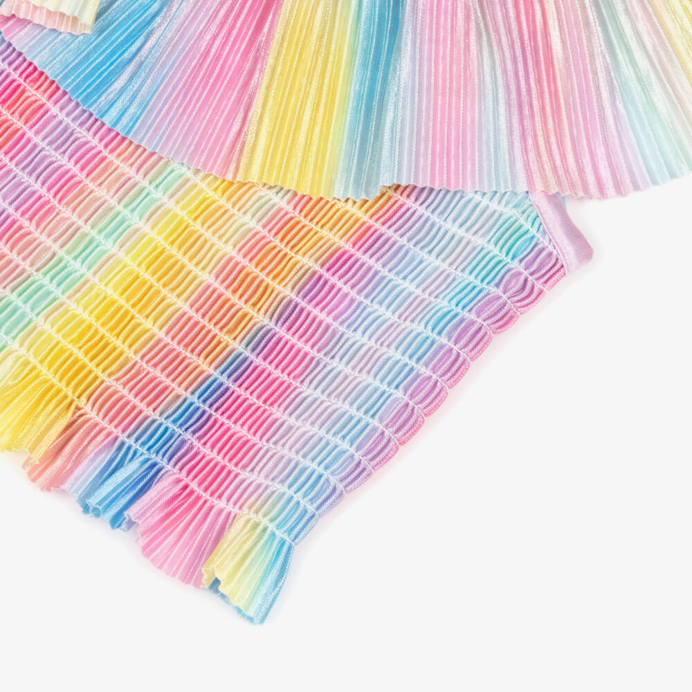 Angel's Face-Girls Pink Rainbow Pleated Shorts Set | Childrensalon