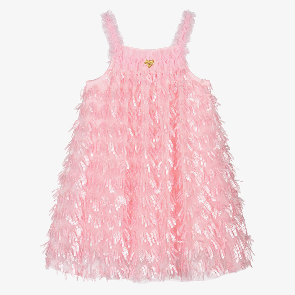 Angel's Face-Girls Pink Sequin Tulle Dress | Childrensalon