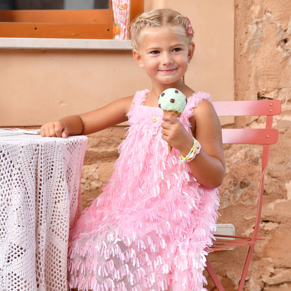 Angel's Face-Girls Pink Sequin Tulle Dress | Childrensalon