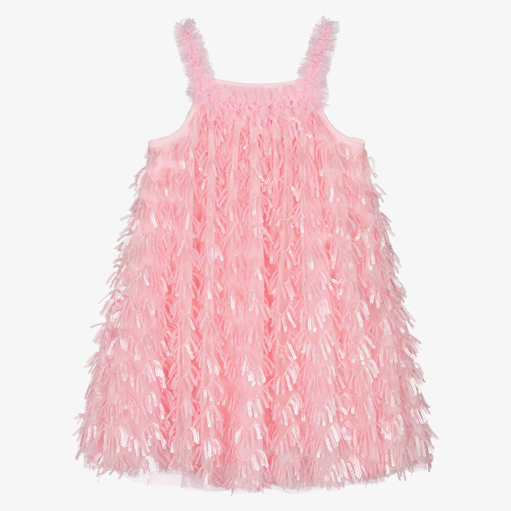Angel's Face-Girls Pink Sequin Tulle Dress | Childrensalon