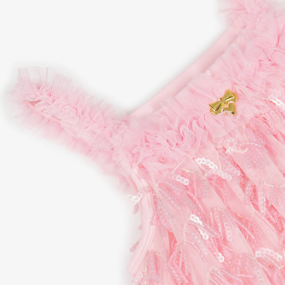 Angel's Face-Girls Pink Sequin Tulle Dress | Childrensalon