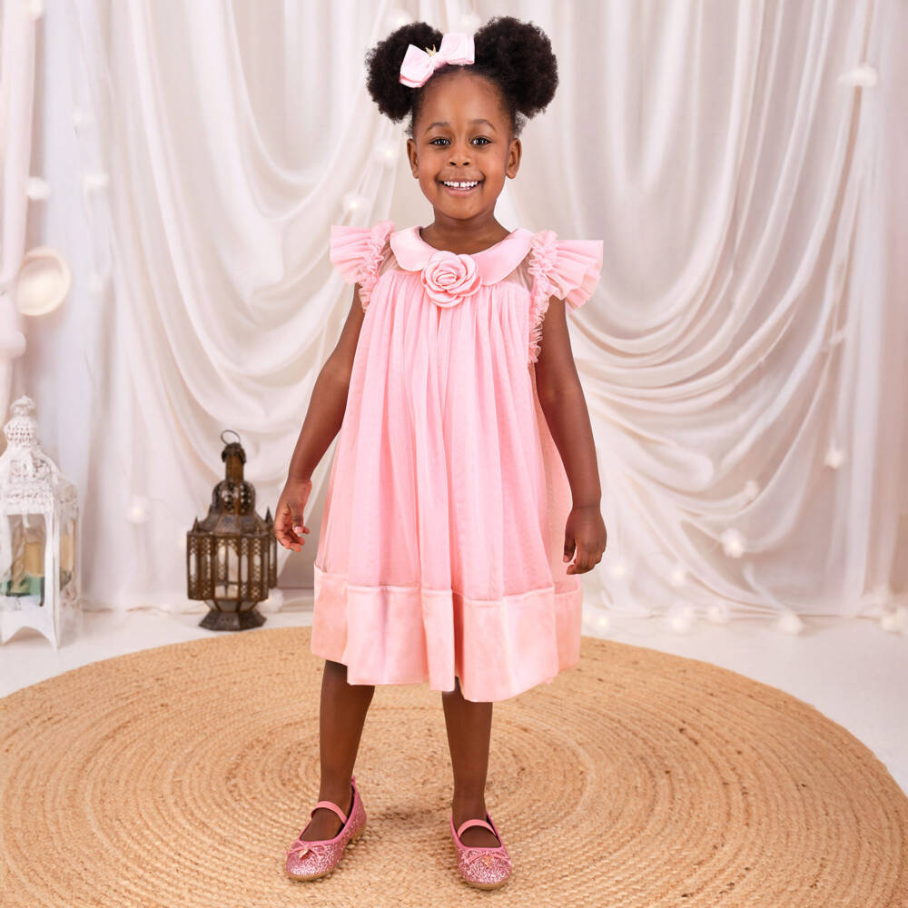Angel's Face-Girls Pink Tulle & Satin Dress | Childrensalon