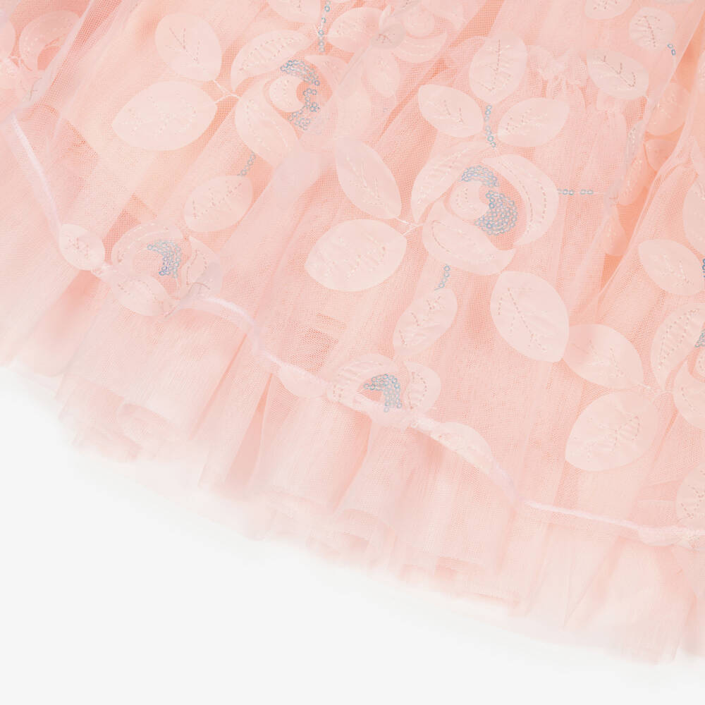 Angel's Face-Girls Pink Tulle Skirt with Sequin Appliqué Detail | Childrensalon