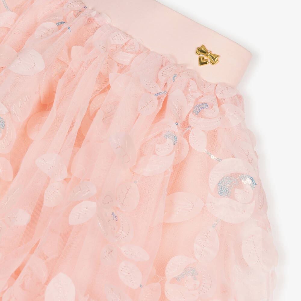 Angel's Face-Girls Pink Tulle Skirt with Sequin Appliqué Detail | Childrensalon