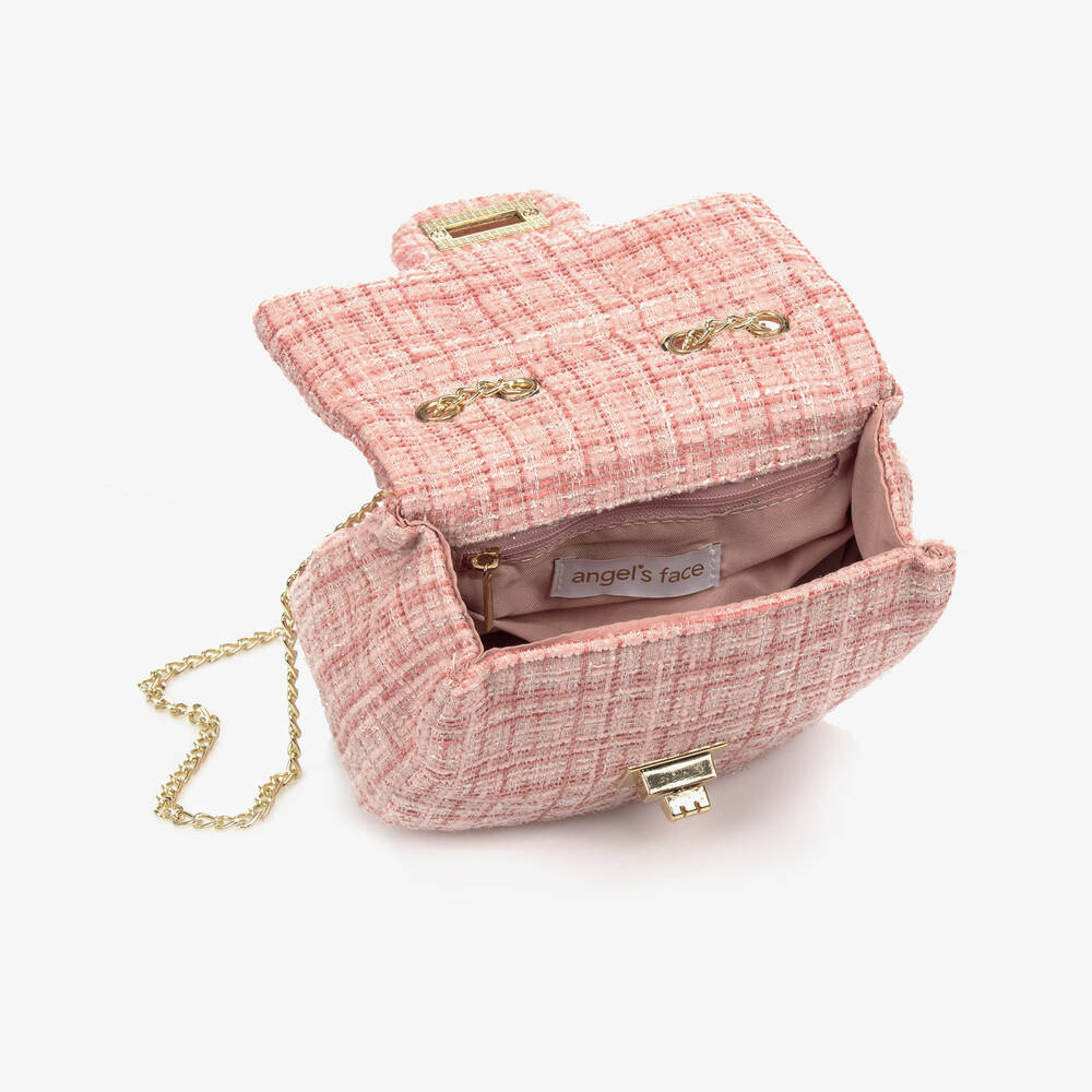 Angel's Face-Girls Pink Tweed Bag (16cm) | Childrensalon