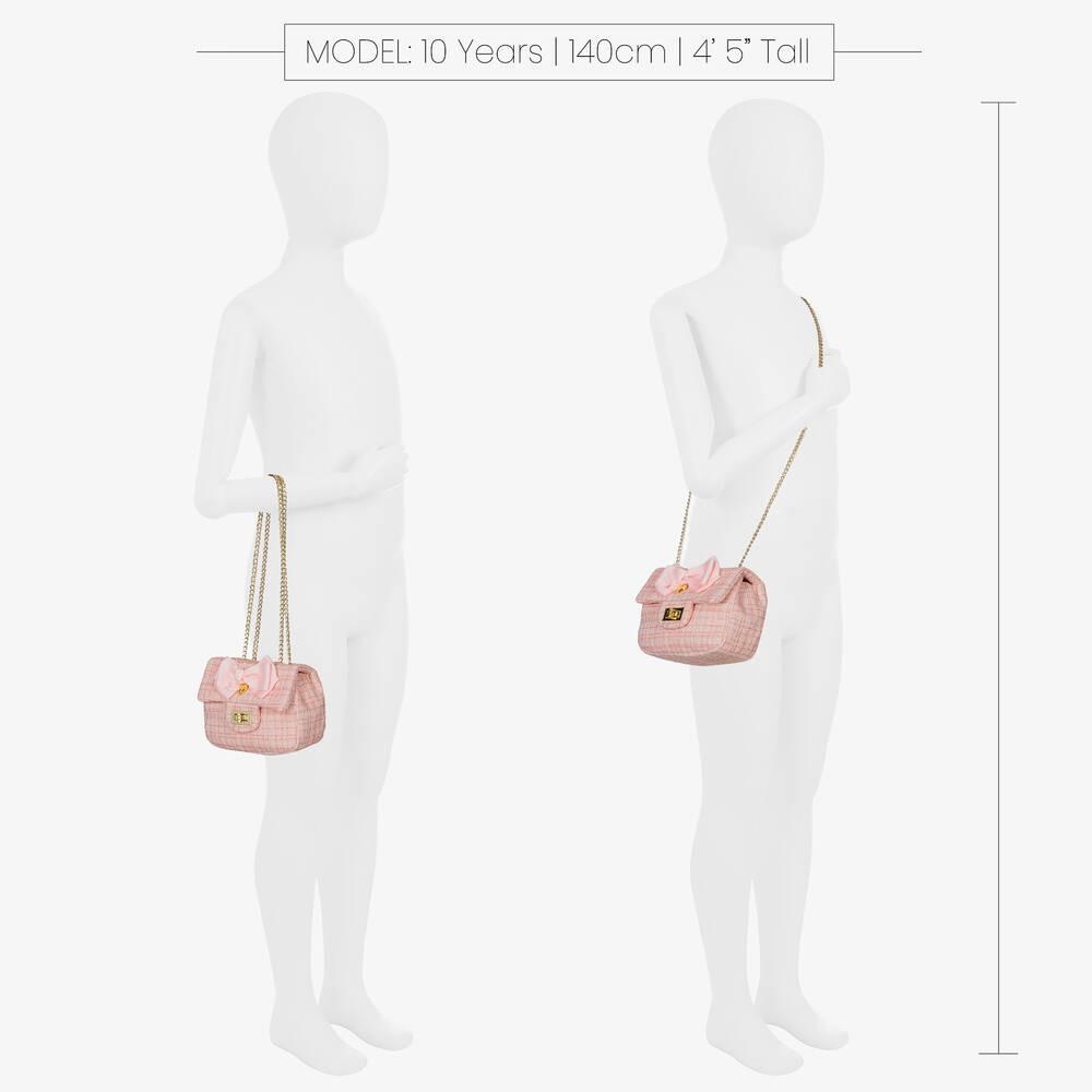 Angel's Face-Girls Pink Tweed Bag (16cm) | Childrensalon