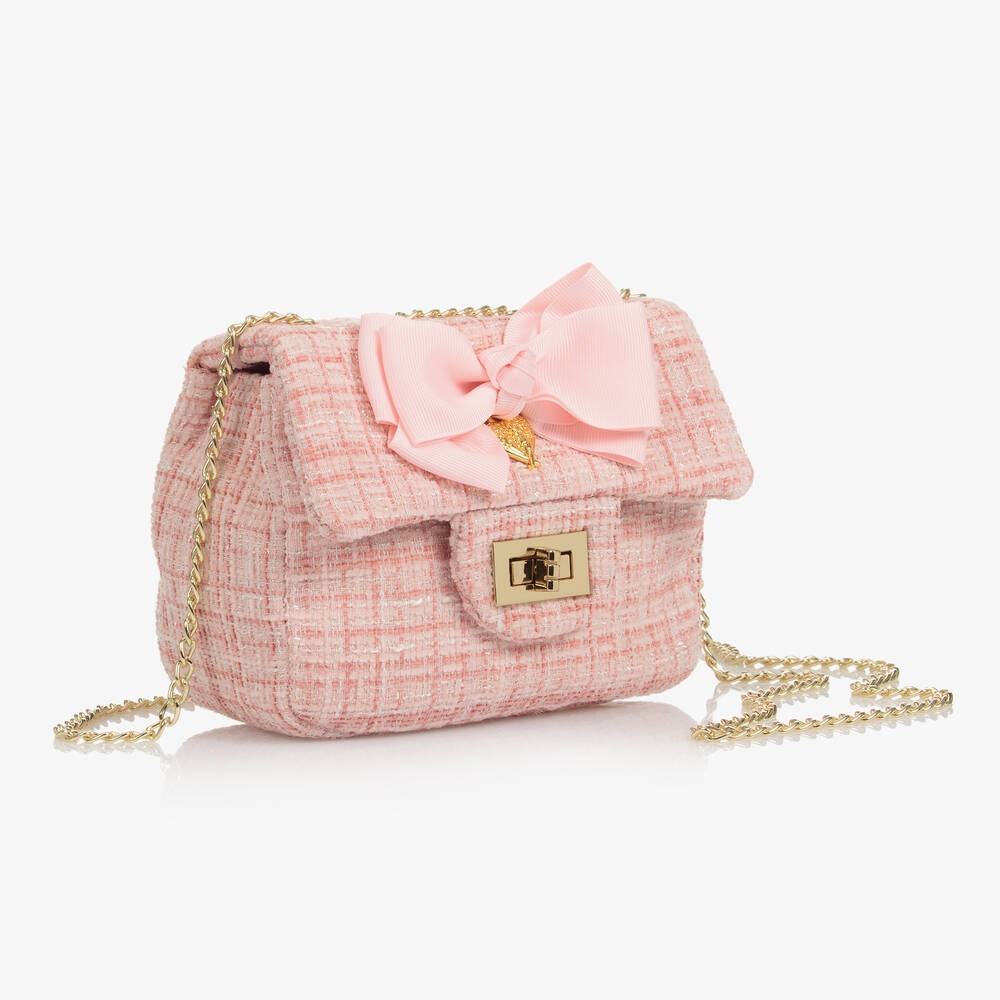Angel's Face-Girls Pink Tweed Bag (16cm) | Childrensalon