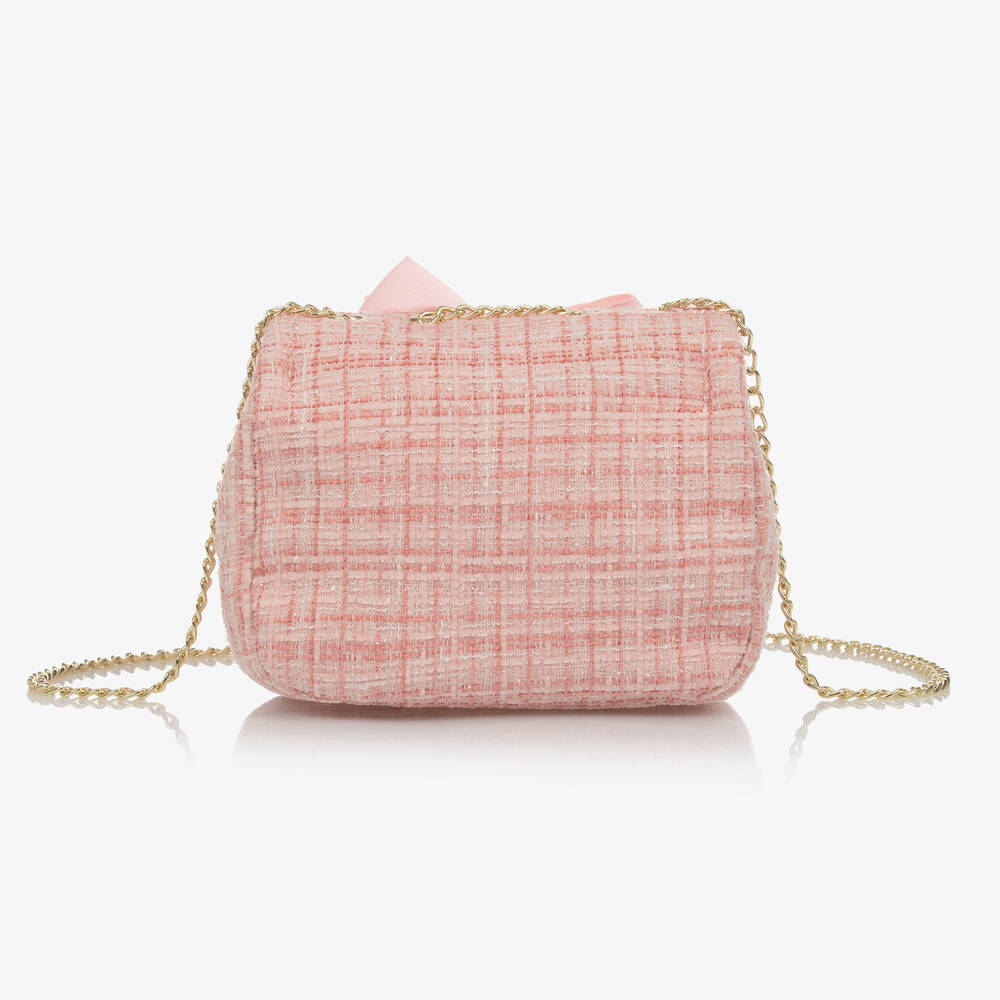 Angel's Face-Girls Pink Tweed Bag (16cm) | Childrensalon