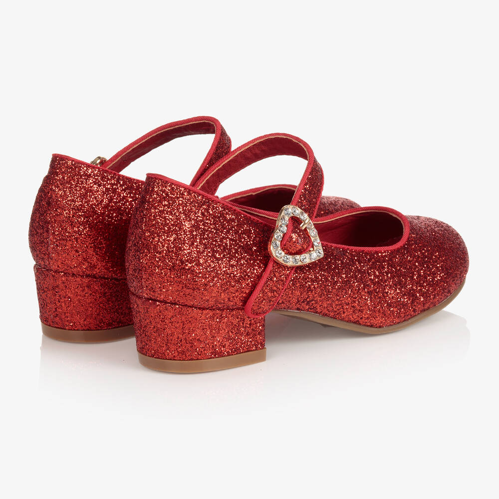 Angel's Face-Girls Red Glitter Bar Shoes | Childrensalon