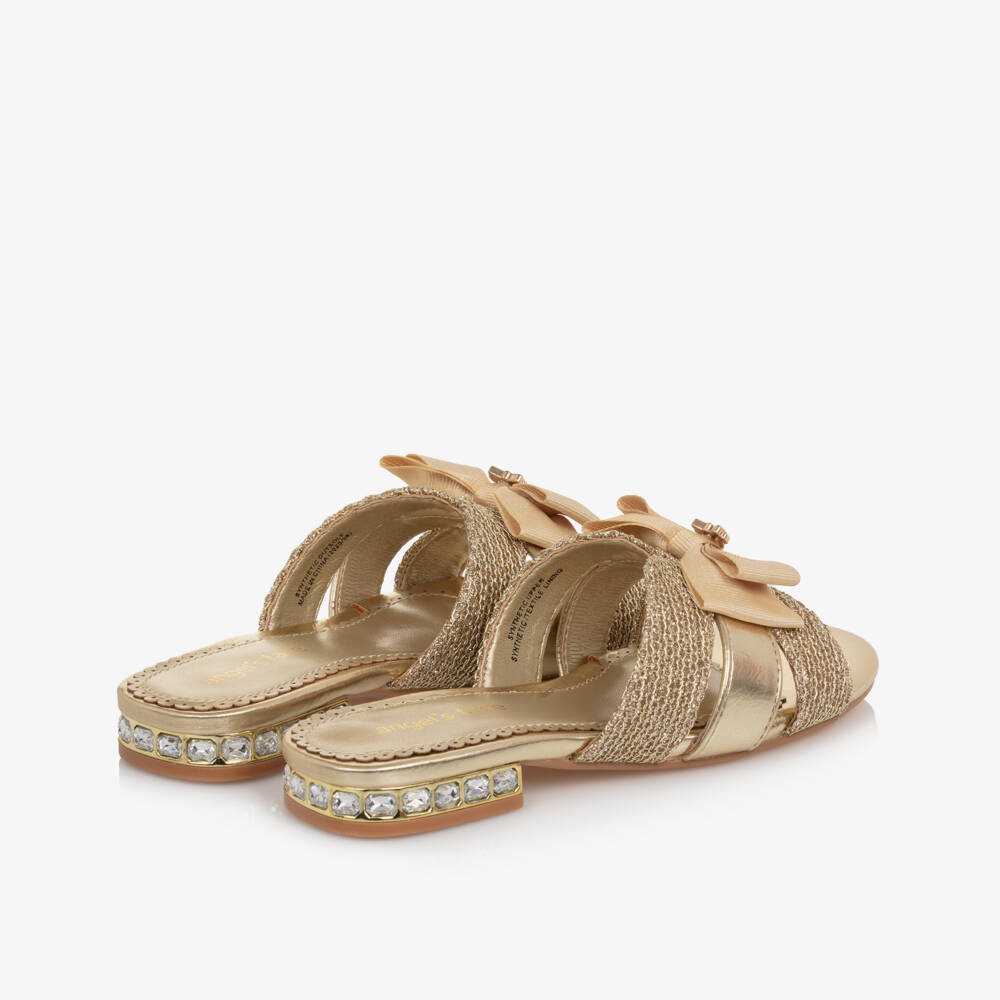 Angel's Face-Girls Shimmery Gold Faux Leather Slip-on Sandals | Childrensalon