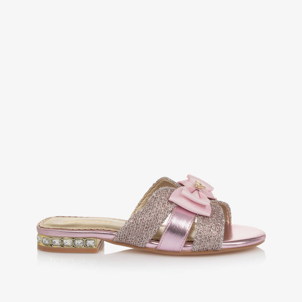 Angel's Face-Girls Shimmery Pink Faux Leather Slip-on Sandals | Childrensalon