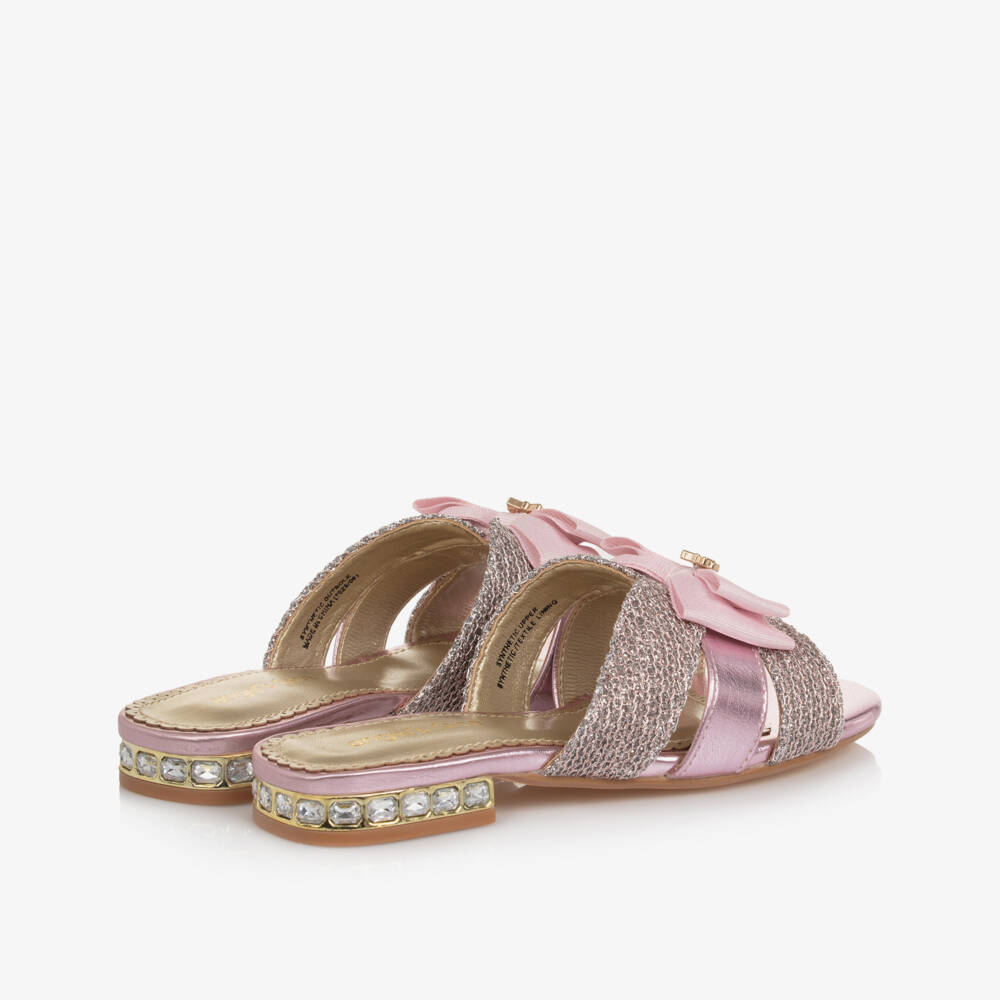 Angel's Face-Girls Shimmery Pink Faux Leather Slip-on Sandals | Childrensalon
