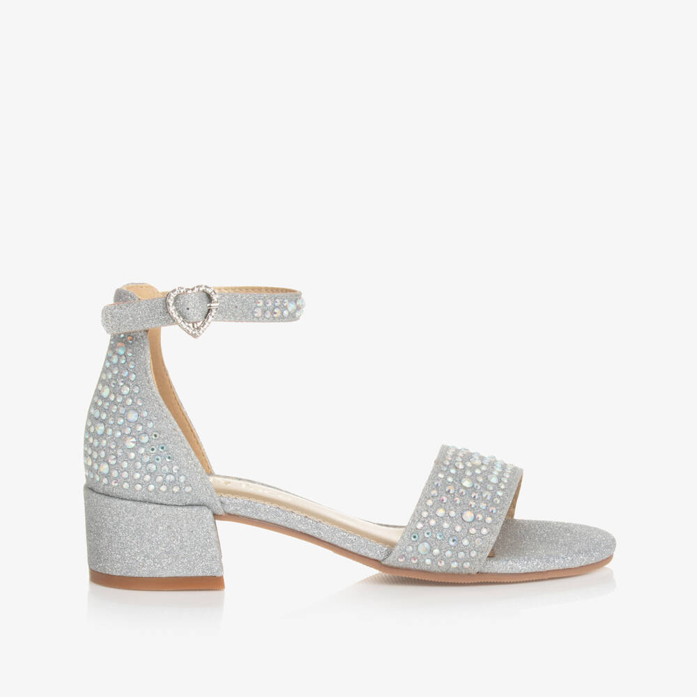 Angel's Face-Girls Silver Diamanté Heeled Sandals | Childrensalon