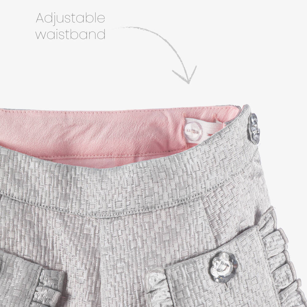 Angel's Face-Girls Silver Jacquard Shorts | Childrensalon