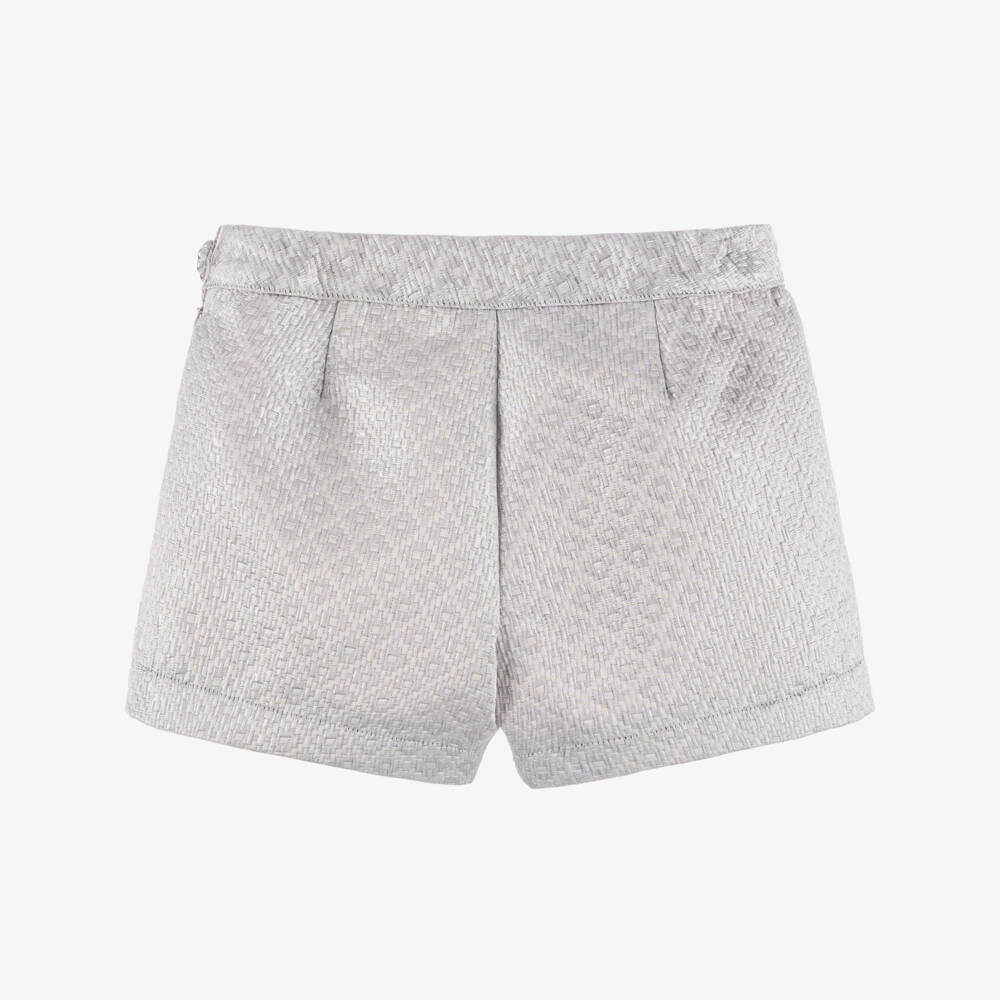 Angel's Face-Girls Silver Jacquard Shorts | Childrensalon