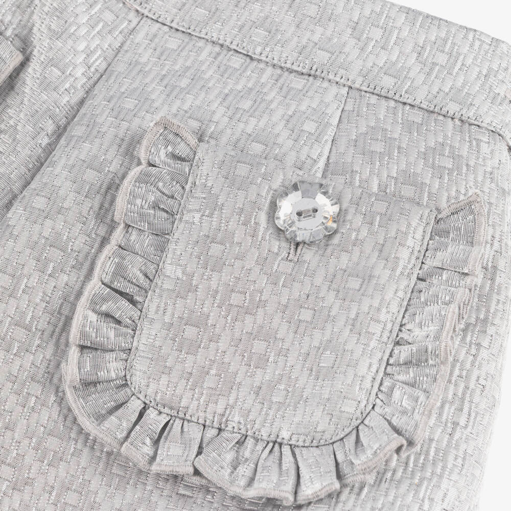 Angel's Face-Girls Silver Jacquard Shorts | Childrensalon