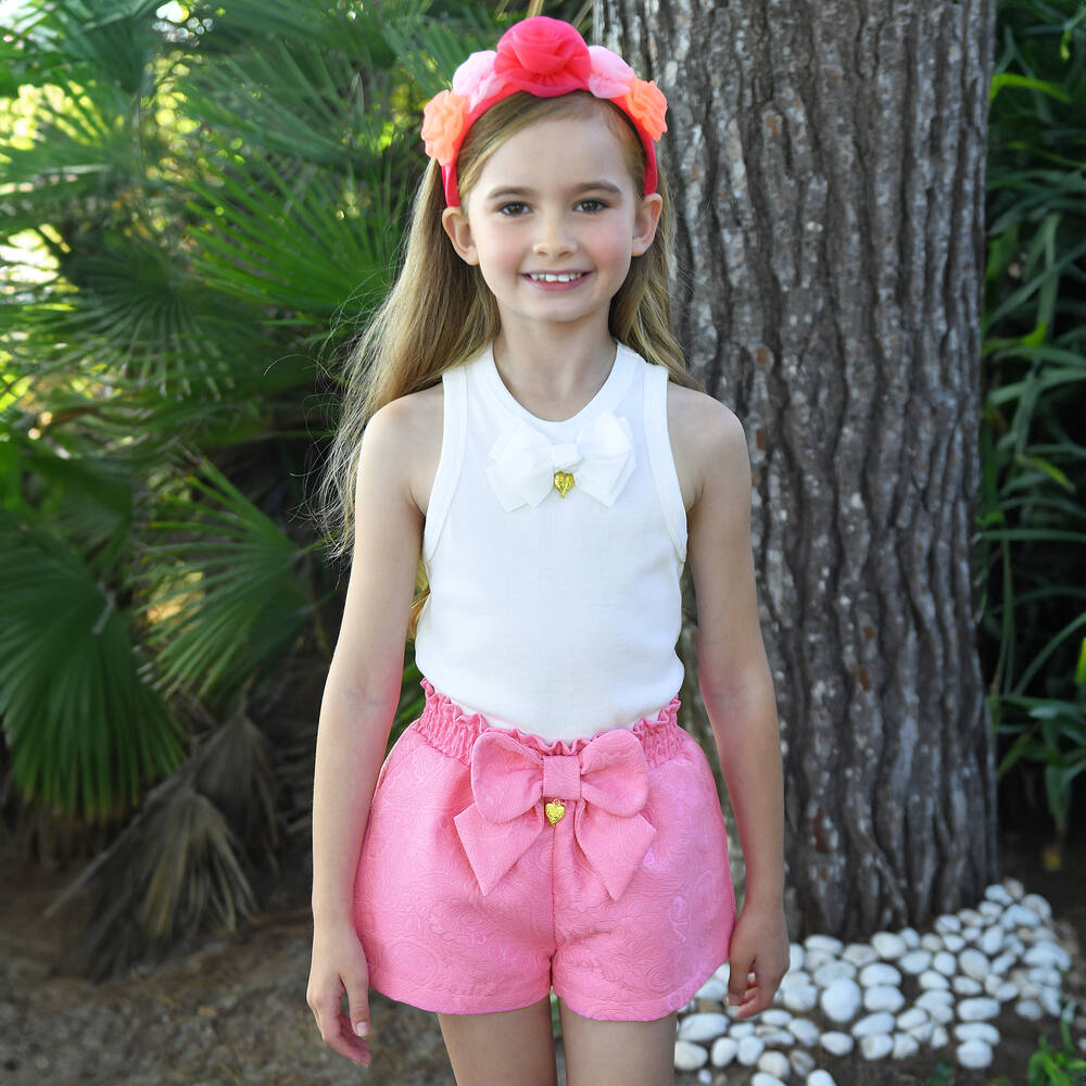 Angel's Face-Girls White Cotton Sleeveless Top | Childrensalon