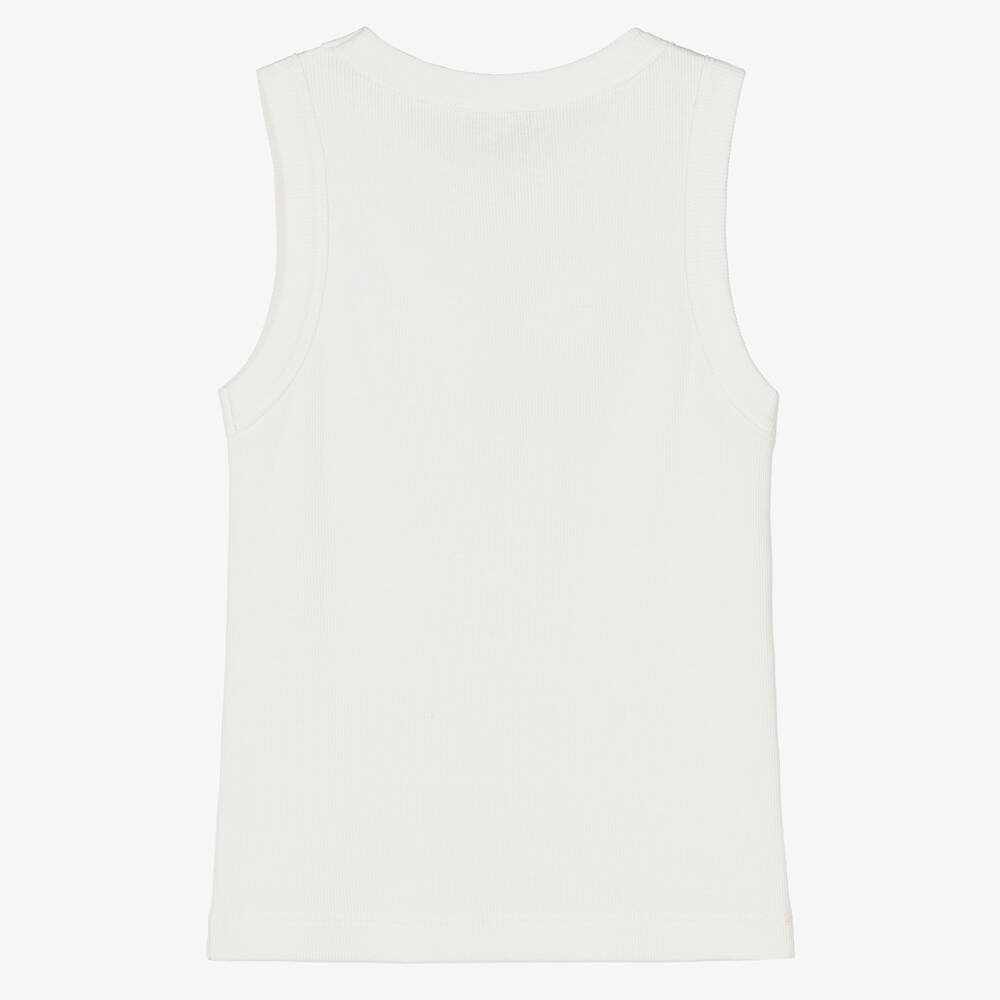 Angel's Face-Girls White Cotton Sleeveless Top | Childrensalon
