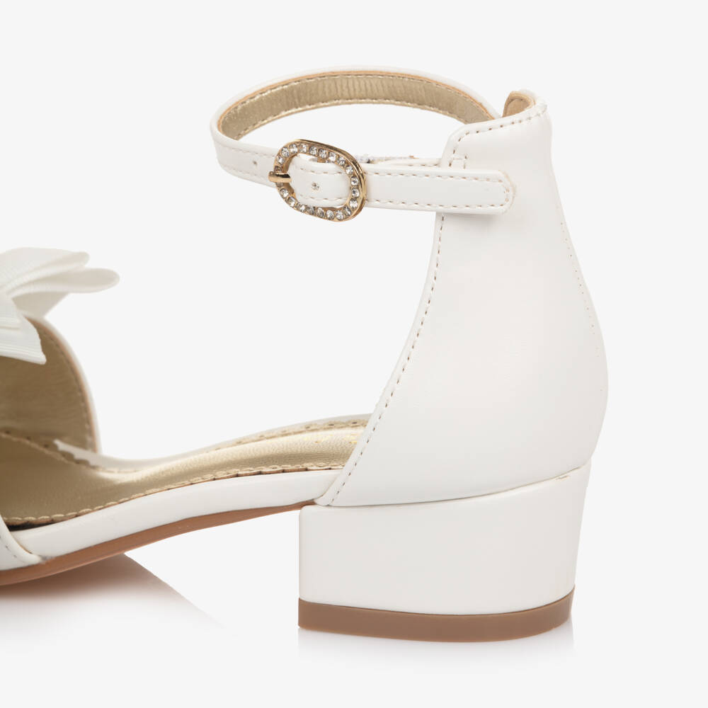 Angel's Face-Girls White Faux Leather Heeled Sandal | Childrensalon