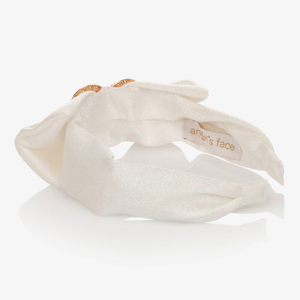 Angel's Face-Girls White Heart Hairband | Childrensalon