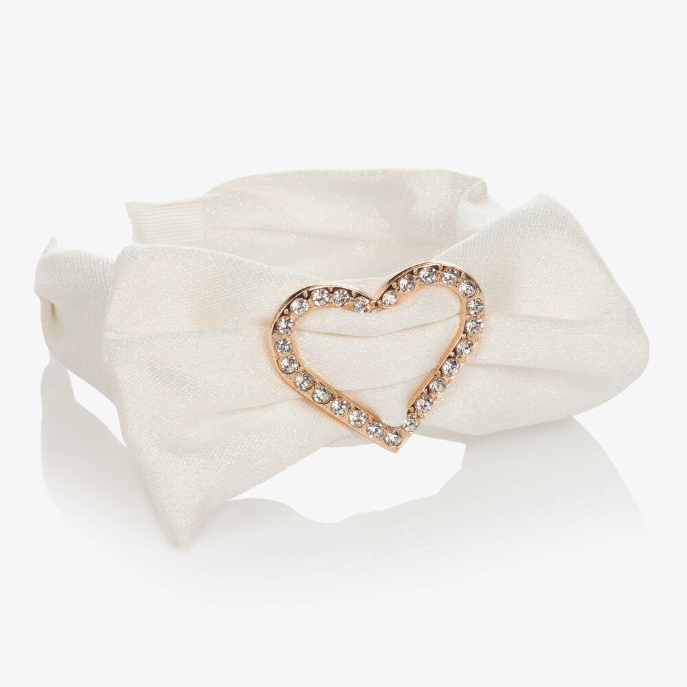 Angel's Face-Girls White Heart Hairband | Childrensalon