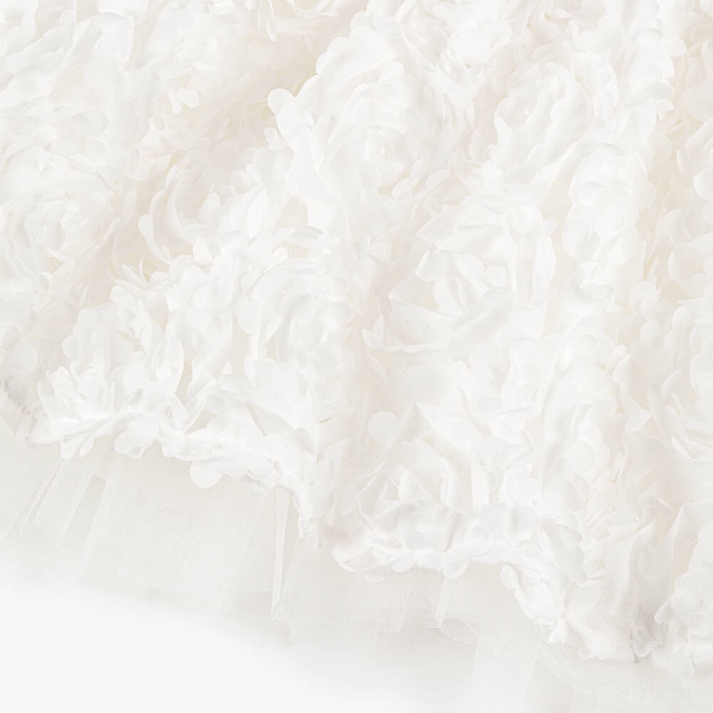 Angel's Face-Girls White Jersey, Tulle & Satin Rose Dress with Bows | Childrensalon