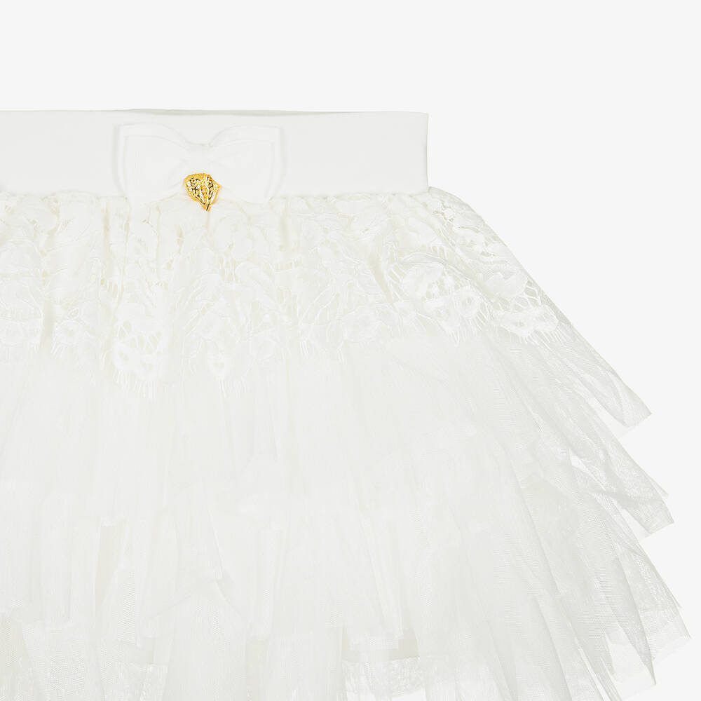 Angel's Face-Белая юбка из тюля с кружевом | Childrensalon
