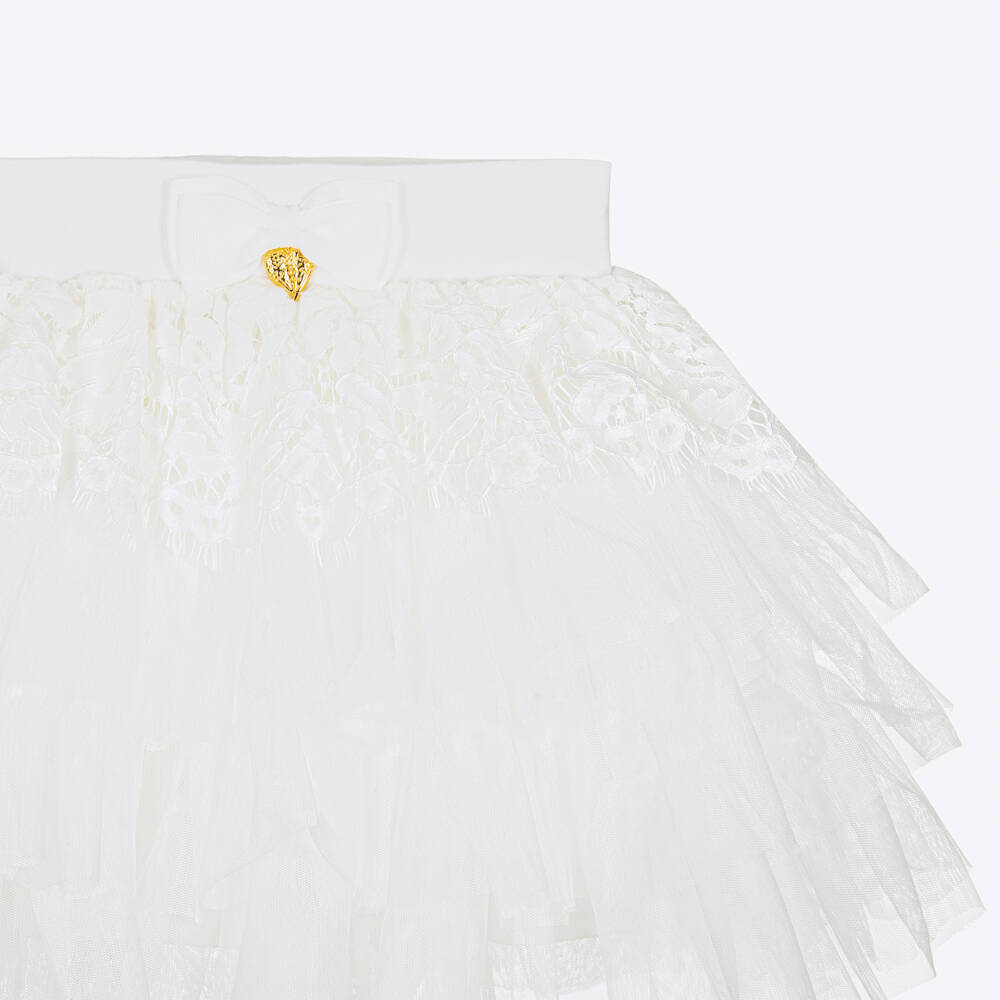 Angel's Face-Girls White Lace & Tulle Skirt | Childrensalon