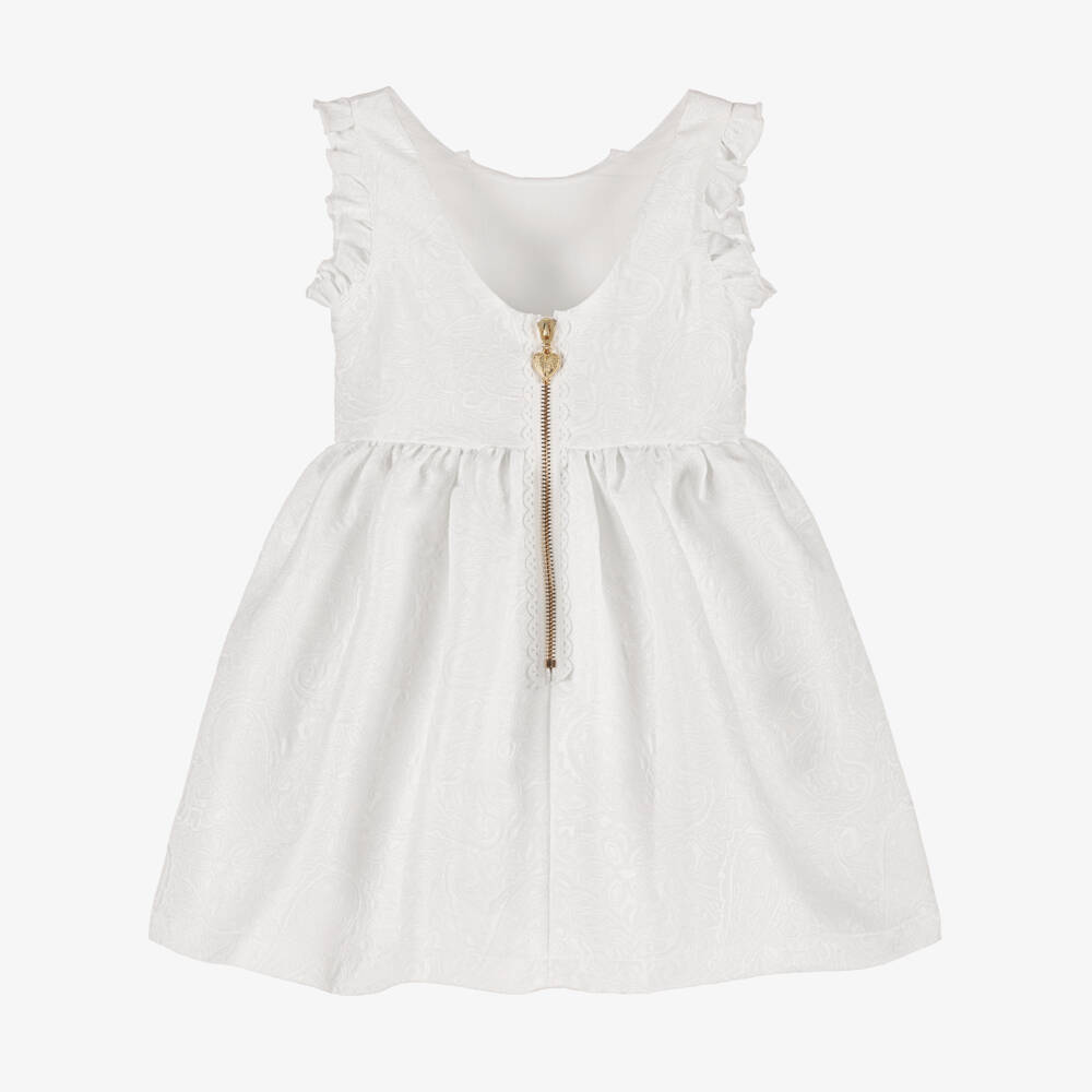 Angel's Face-فستان جاكار بنقشة بيزلي لون أبيض | Childrensalon