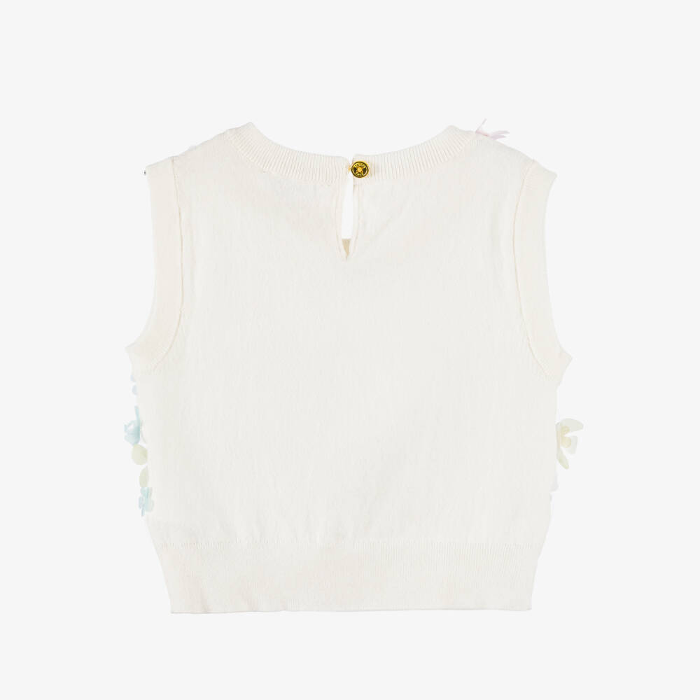 Angel's Face-توب بدون أكمام مزين بورود لون أبيض للبنات | Childrensalon