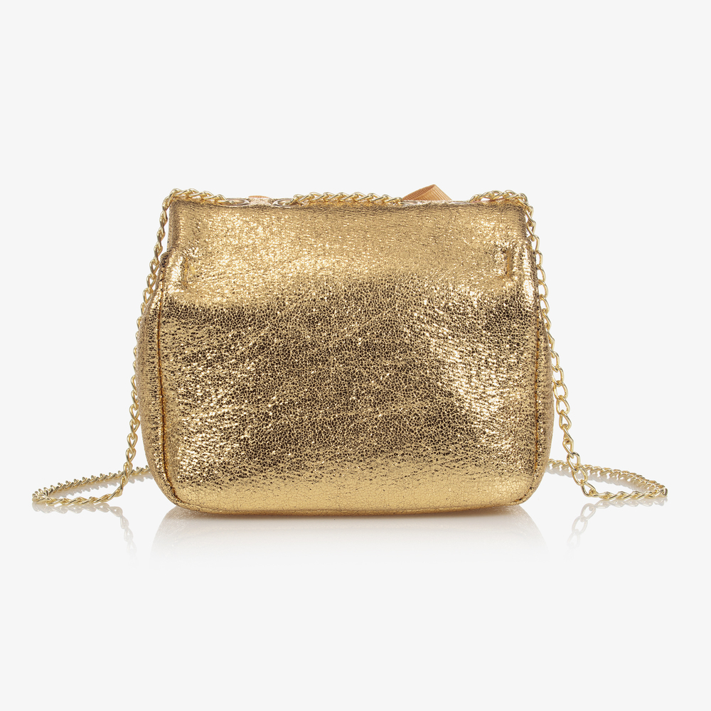 Angel's Face-Gold Bow Handbag (17cm) | Childrensalon